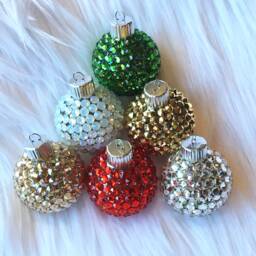Luxe Handmade Crystal Christmas Ornament Sparkly Disco Ball Made With Swarovski Crystals - thumbnail 4