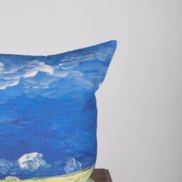 Van Gogh Wheatfield Linen Cushion Cover, Decorative Pillow - thumbnail 2