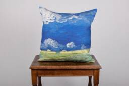 Van Gogh Wheatfield Linen Cushion Cover, Decorative Pillow - thumbnail 1