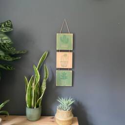 Cactus Wall Art 3D Wooden Block Succulent Painting - thumbnail 2