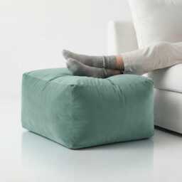 Plush Velvet Ottoman Beanbag Duck Egg Footstool Pouf - thumbnail 2