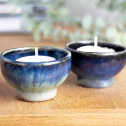 Handmade Ceramic Tealight Holder - Small Pottery Tea Light Candle Handmade in The UK Housewarming Gift Unique - thumbnail 2