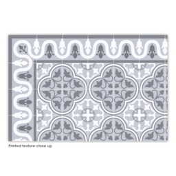Vinyl Area Rug, Decorative Grey Tiles, Printed On PVC, Linoleum Carpet. Kitchen Doormat - Art Mat - thumbnail 3