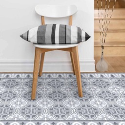 Vinyl Area Rug, Decorative Grey Tiles, Printed On PVC, Linoleum Carpet. Kitchen Doormat - Art Mat - thumbnail 2