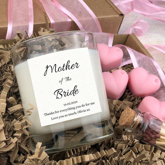 Mother Of Bride Candle Gift Set, Personalised Wedding Favor - image 1