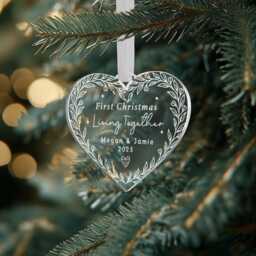 Personalised First Christmas Living Together, 1st Couple Bauble, Xmas Keepsake Gift Decoration - thumbnail 3