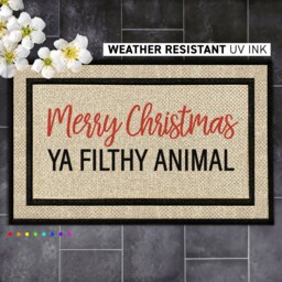 Customized Holiday Welcome Mat - Personalized Festive Doormat For A Warm Greeting - thumbnail 1