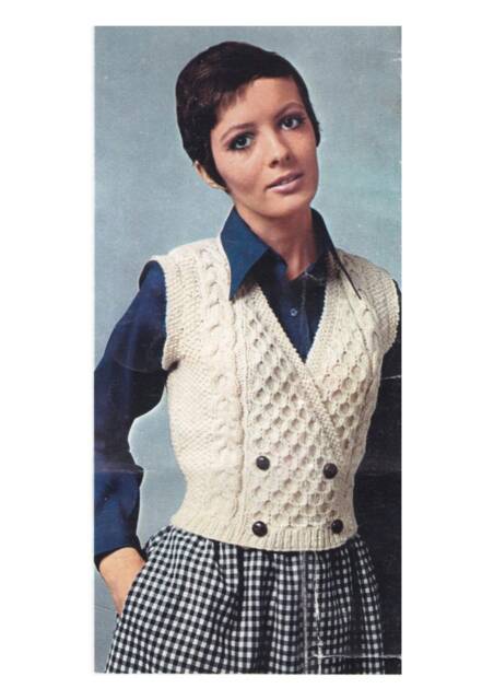 Crossover Aran Vest - Digital Knitting Pattern