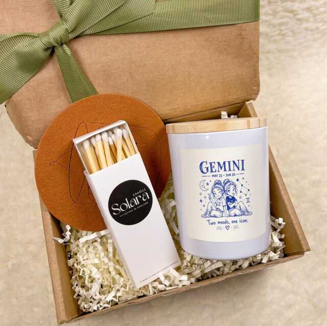 Gemini Candle, Birthday Gift For Her, Funny Zodiac May June Gift, Astrology Star Sign Candle - image 1