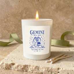 Gemini Candle, Birthday Gift For Her, Funny Zodiac May June Gift, Astrology Star Sign Candle - thumbnail 3