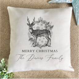 Personalised Christmas Stag Cushion - thumbnail 2