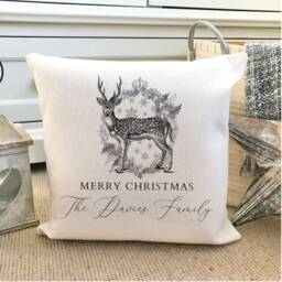 Personalised Christmas Stag Cushion - thumbnail 1
