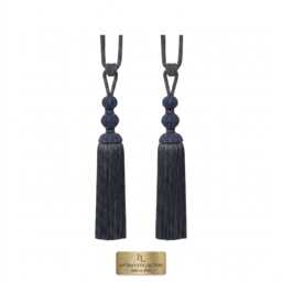 2x Large Over-Sized Opulent Tieback With Gimp Detailing in A Strong Colour Palette - 850mm Embrace Tassel Tieback Pair - thumbnail 1