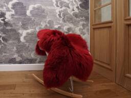 Sheepskin Burgundy Throw Genuine Leather Red Wool Carpet Decorative Rug Brown Comfy Cozy Rug Gray Rugs Carpet Shag - thumbnail 1