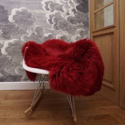Sheepskin Burgundy Throw Genuine Leather Red Wool Carpet Decorative Rug Brown Comfy Cozy Rug Gray Rugs Carpet Shag - thumbnail 2