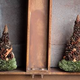 Eco Mini Christmas Trees, Pine Cone Natural Decorations, Organic Tree, Small Mantle Decor - thumbnail 2