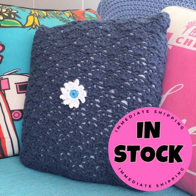 Hand Crocheted Square Cushion - 1 in Stock Decorative Pillows - Floor - image 1