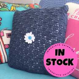 Hand Crocheted Square Cushion - 1 in Stock Decorative Pillows - Floor - thumbnail 1
