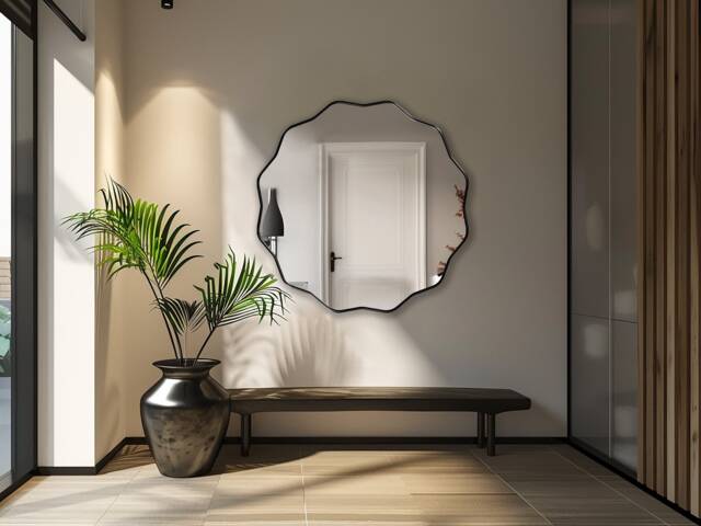 Scalloped Mirror - Elegant Wave-Edged Wall Art Deco Inspired Luxury Modern Decor Versatile Home Accessory By Asmiro - image 1