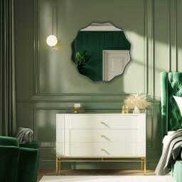 Scalloped Mirror - Elegant Wave-Edged Wall Art Deco Inspired Luxury Modern Decor Versatile Home Accessory By Asmiro - thumbnail 3