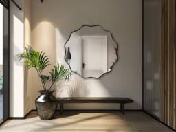 Scalloped Mirror - Elegant Wave-Edged Wall Art Deco Inspired Luxury Modern Decor Versatile Home Accessory By Asmiro - thumbnail 1