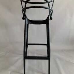 Black Breakfast Bar Stool Masters Style Kitchen Counter Stools Pub Outdoor Chairs Cafe Plastic - thumbnail 3