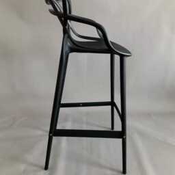 Black Breakfast Bar Stool Masters Style Kitchen Counter Stools Pub Outdoor Chairs Cafe Plastic - thumbnail 2