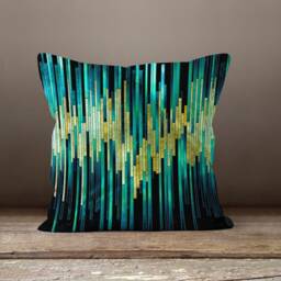 Turquoise Cushion Cover, Modern Vivid Pillow Case, Bohemian Bedroom Decor, Blue Abstract Covers, Living Room Decor - thumbnail 2