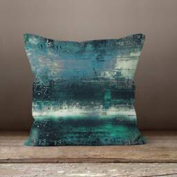 Turquoise Cushion Cover, Modern Vivid Pillow Case, Bohemian Bedroom Decor, Blue Abstract Covers, Living Room Decor - thumbnail 4