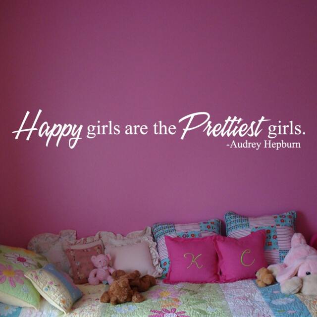 Audrey Hepburn Quote Vinyl Wall Decal Happy Girls Art - image 1