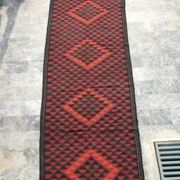 Afghan Kilim Runner Rug, Hand-Knotted Geometric Flatweave - 478 cm X 151 cm - thumbnail 2