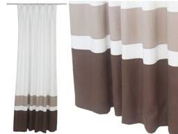 Brown & White Curtains - Chocolate Linen Curtains, Striped Taupe Mocha Curtain Panels, Luxury Living Room Bedroom Drapes