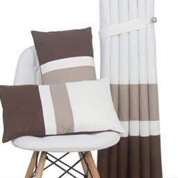 Brown & White Curtains - Chocolate Linen Curtains, Striped Taupe Mocha Curtain Panels, Luxury Living Room Bedroom Drapes - thumbnail 4