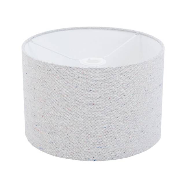 Gorgeous Recycled Grey Lampshade Handmade in UK Blue Dots Grey Fabric Retro Shade Bedroom Light - image 1