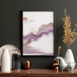 Trendy Japandi Landscape Sunset Set Of 3 Framed Wall Art Prints For A Calming Office Desk Decor, Zen Gallery Home - thumbnail 3