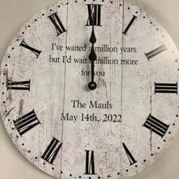 Oversized Wedding Clock - Personalized White Clock - thumbnail 3