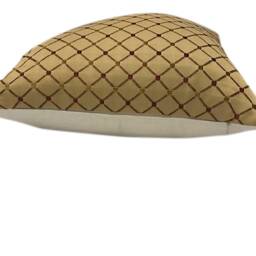 Gold Diamond Print Pillow Cover - Burgundy Accent - thumbnail 2