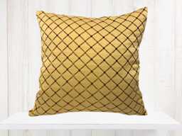 Gold Diamond Print Pillow Cover - Burgundy Accent - thumbnail 1