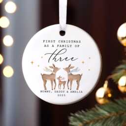 Personalised First Christmas As A Family Decoration, Keepsake Bauble Gift, Ceramic Ornament, Baby's Decoration - thumbnail 2