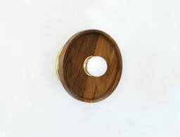 Walnut Round Minimalist Fixture Light Modern Kitchen Sconce Vanity Bedroom Hallway - thumbnail 1