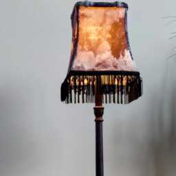 Upcycled Victorian Lampshade with Whimsical Black Fringe, Purple Beads & Monochrome Abstract Pattern, Homeware - thumbnail 2