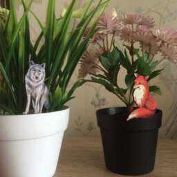 Indoor Garden, Pot Plant Gifts, Fox Stakes , Plant Lover Gift Ideas, Herb Planter Gifts , Wolf Decor, Fox Gifts, Houseplant
