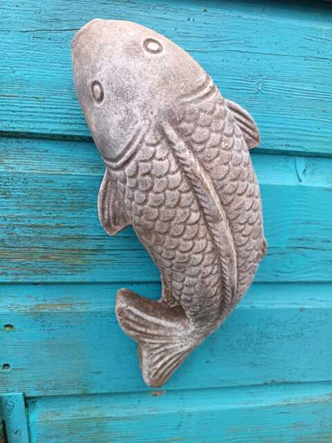 stone Carp Fish Garden Ornament Fishing Pond - image 1