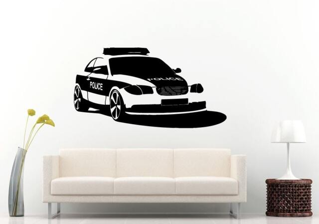 Cool Fast Police Car Vehicle Protect & Serve Wall Decal Vinyl Sticker Mural Room Decor L881 - image 1