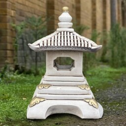 Concrete Pagoda Lantern Stone Zen Statue Asian Garden Figurine Japanese Decor Cement Oriental Lamp Outdoor Yard Ornament Lamp Lover Gift - thumbnail 2