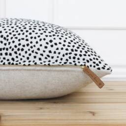 Black & White Dot Pillow Cover Polka Textured Designer Decorative Accent Lumbar - Penny - thumbnail 2