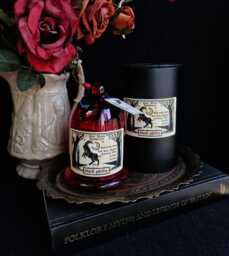 Black Phillip Goat Candle, Red Glass Cloche The Vvitch Horrir Film Gothic Wax Candle