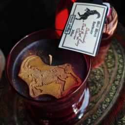 Black Phillip Goat Candle, Red Glass Cloche The Vvitch Horrir Film Gothic Wax Candle - thumbnail 4