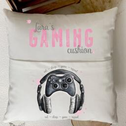 Personalised Gaming Boys Girls Room Pocket Cushion - Gamer Controller Headset - thumbnail 4