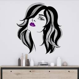 Woman Face Vinyl Wall Decal Beauty Salon Decor 2936 - thumbnail 3